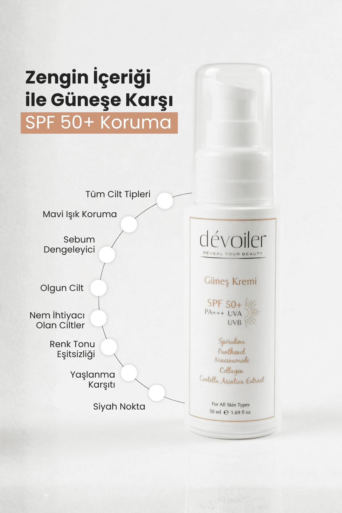 Güneş Kremi SPF 50+ PA+++ - Detay 3